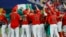 Los jugadores de México celebran después de ganar el partido contra Puerto Rico en LoanDepot Park. Crédito : Sam Navarro- USA TODAY Sports
