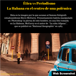 La foto de La Habana por la que acusan a Steve McCurry el famoso fotógrafo de National Geographic.