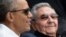 Barack Obama (i) y Raúl Castro (d), en el juego entre el equipo Cuba y los Tampa Bay Rays en el estadio Latinoamericano en La Habana (Cuba). 