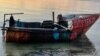 Balsa en la que se transportaban migrantes cubanos para llegar a suelo estadounidense.