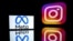 El logo de Meta y de Instagram, una de las empresas que abarca el gigante tecnológico que sufrió este martes una caída masiva.