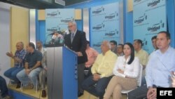 Archivo - La Mesa de Unidad Democrática (MUD) el 2 de enero de 2013, en conferencia de prensa en Caracas (Venezuela) 