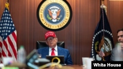 Presidente Trump en la Sala de Crisis de la Casa Blanca. 