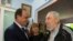 El presidente de Francia, Francois Hollande con Fidel Castro.