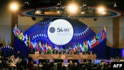 La 54 Asamblea General de la OEA en Asunción, Paraguay, el 27 de junio de 2024. (Daniel Duarte/AFP).