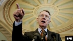 El líder de la mayoría demócrata del senado de los EE.UU., Harry Reid. 