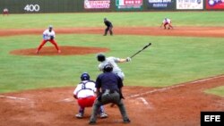 Cuba vs. Australia, durante un partido de la Copa del Mundo de béisbol en Taiwán.