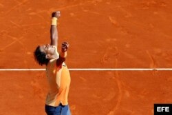 Nadal celebra su victoria.
