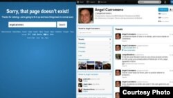 Twitter de Angel Carromero, antes y después