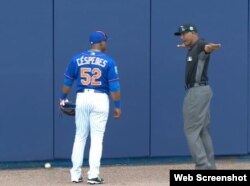 Céspedes consideró que la pelota estaba muerta.