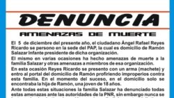 Partido Autónomo Pinero presenta denuncia tras "amenazas de muerte"