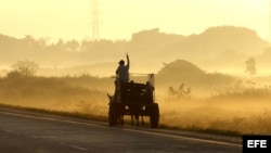 ¿Furgoneta? ¿almendrón? ¿camión? ¿carretón? Viajar en "botella" en Cuba es como una caja de chocolates: nunca se sabe qué te va a tocar. La foto fue tomada en la la autopista nacional, en Pinar del Río. 