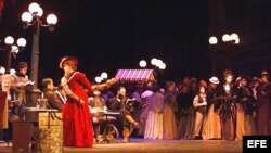 Momento del ensayo general de la ópera "La Bohéme", de Giacomo Puccini.