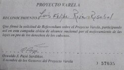 Planilla de firma del Proyecto Varela