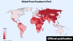 Libertad de prensa en peligro mundial. (Mapa del Informe Libertad y Medios de Comunicación 2018/Freedom House)