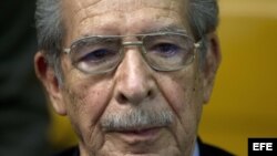 José Efraín Ríos Montt, hoy, viernes 10 de mayo de 2013, en la Corte Suprema de Justicia en Ciudad de Guatemala (Guatemala)