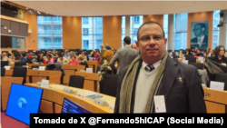 El director del ICAP , Fernando González Llort, posa en una sesión del Parlamento Europeo, el 16 de noviembre de 2023.