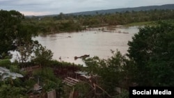 Vista de las inundaciones en Mayarí, Holguín.