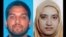 Sayed Farook (i) y Tashfeen Malik, vistiendo la burqa, autores de la masacre en San Bernardino, California.