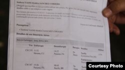 Pasaje de Yoani Sánchez para viajar a Brasil