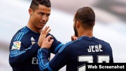 De izquierda a derecha, Cristiano Ronaldo y Jesé Rodríguez.