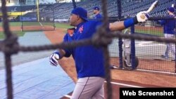 Yoenis Céspedes, el jardinero central de los Mets de Nueva York.