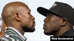 Mayweather (i) vs Berto (d), este sábado.