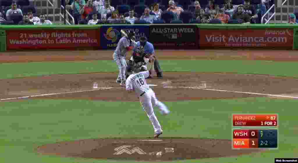 José Fernández ponchó a 12 bateadores de los Nacionales.