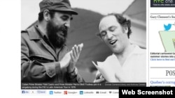 La noticia de la amistad de Trudeau-Castro en el diario canadiense National Post.